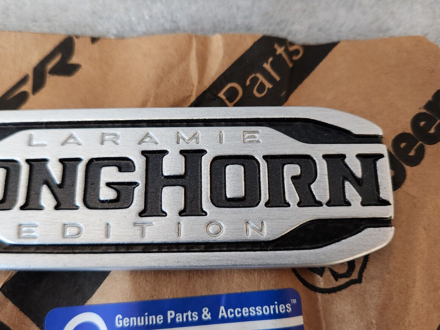 19-20 RAM LARAMIE LONGHORN EMBLEM NAMEPLATE BADGE LH OR RH DOOR MOPAR 68310060AA