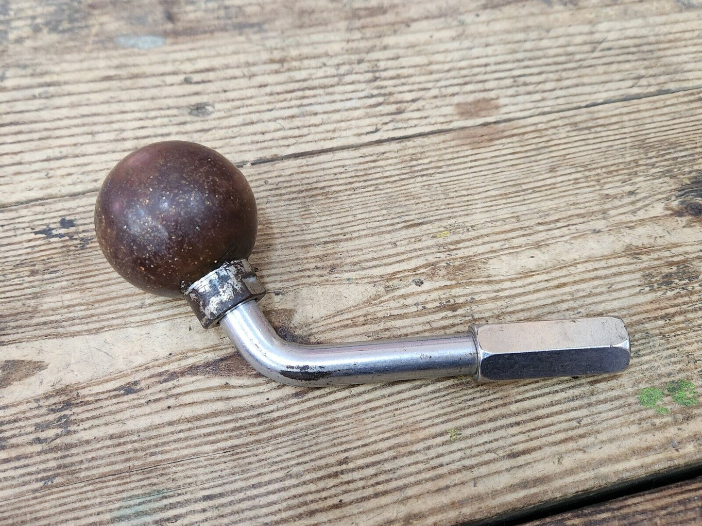 Vintage Gold Metal flake Shift Knob With Curved Extension Semi Truck Van Hot Rod