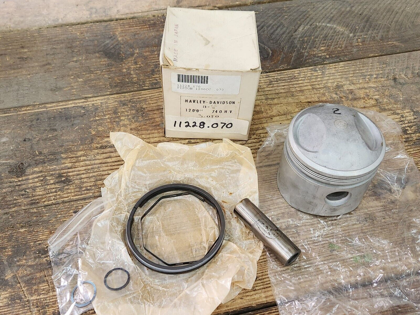 New 1941-up Harley 74" Knucklehead Panhead Shovelhead Piston Kit +.070 OS Japan