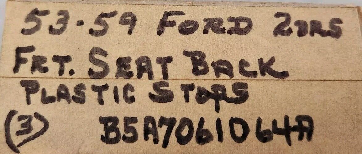 NOS OEM 1953-1959 Ford Front Seat Stops Bag Of 3 B5A-7061064-A