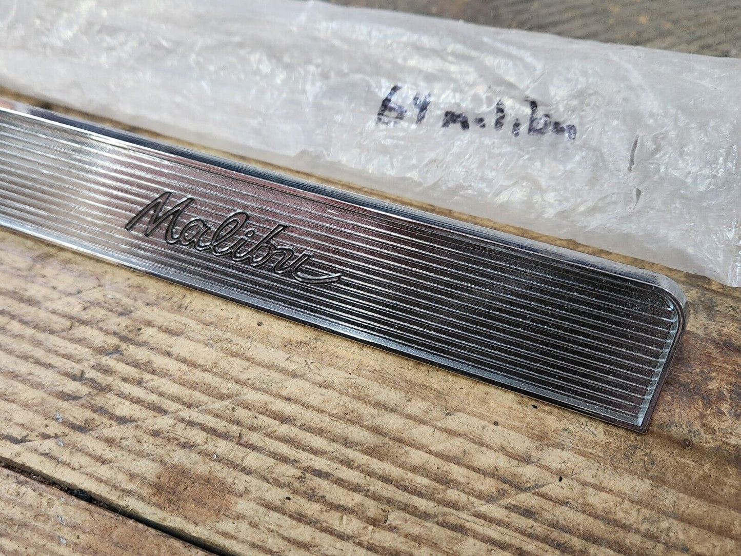NEW 1964 Chevrolet Chevelle Malibu Dash Glove Box Nameplate Chrome Emblem 64