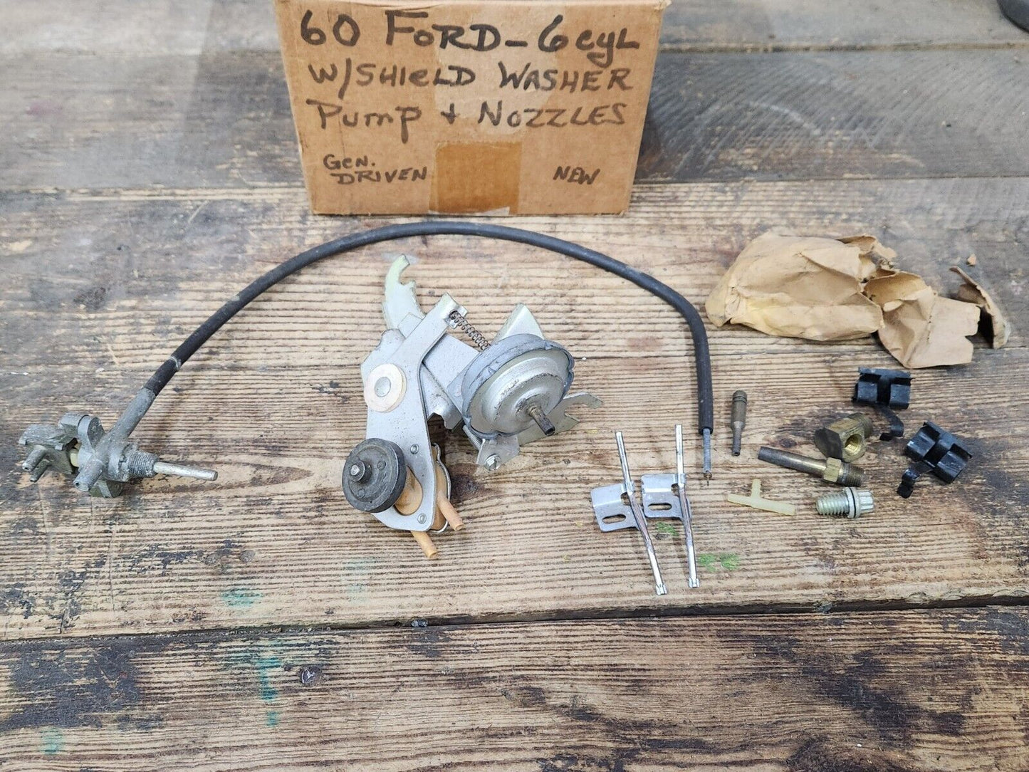 NOS 1960 Ford Mercury 6 Cyl Accessory Windshield Washer Pump Kit Switch Assy