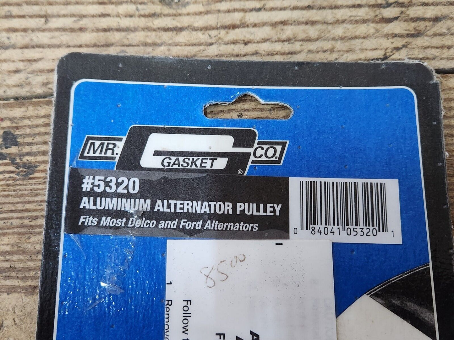 NEW Mr Gasket 5320 Aluminum Alternator Pulley & Nose Single Groove Chevy Ford