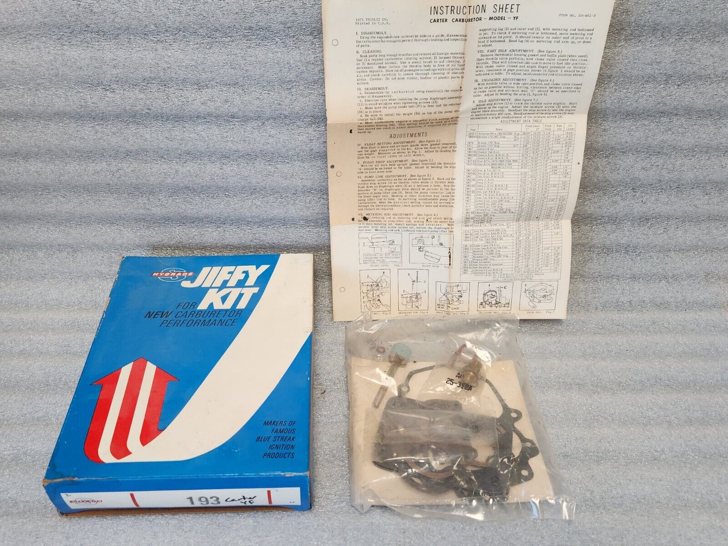 NEW Carter YF 2 Barrel BBD Carburetor Rebuild Kit 1957 1958 Chrysler All V8