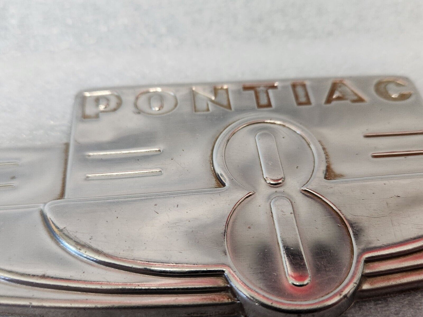 1937 Pontiac Silver Stream Deluxe 8 Trunk Emblem Badge OEM