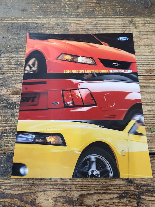 2004 Ford Mustang SVT Cobra Sales Brochure Card Sheet NEW Dealership PROMO
