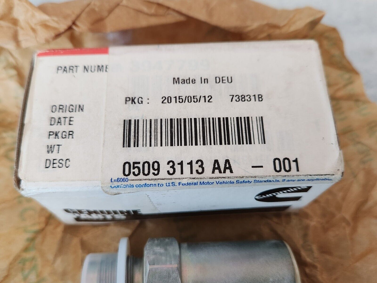 NEW OEM Mopar Fuel Injector Pressure Relief Valve 05093113AA Ram 2500 5.9L 03-09