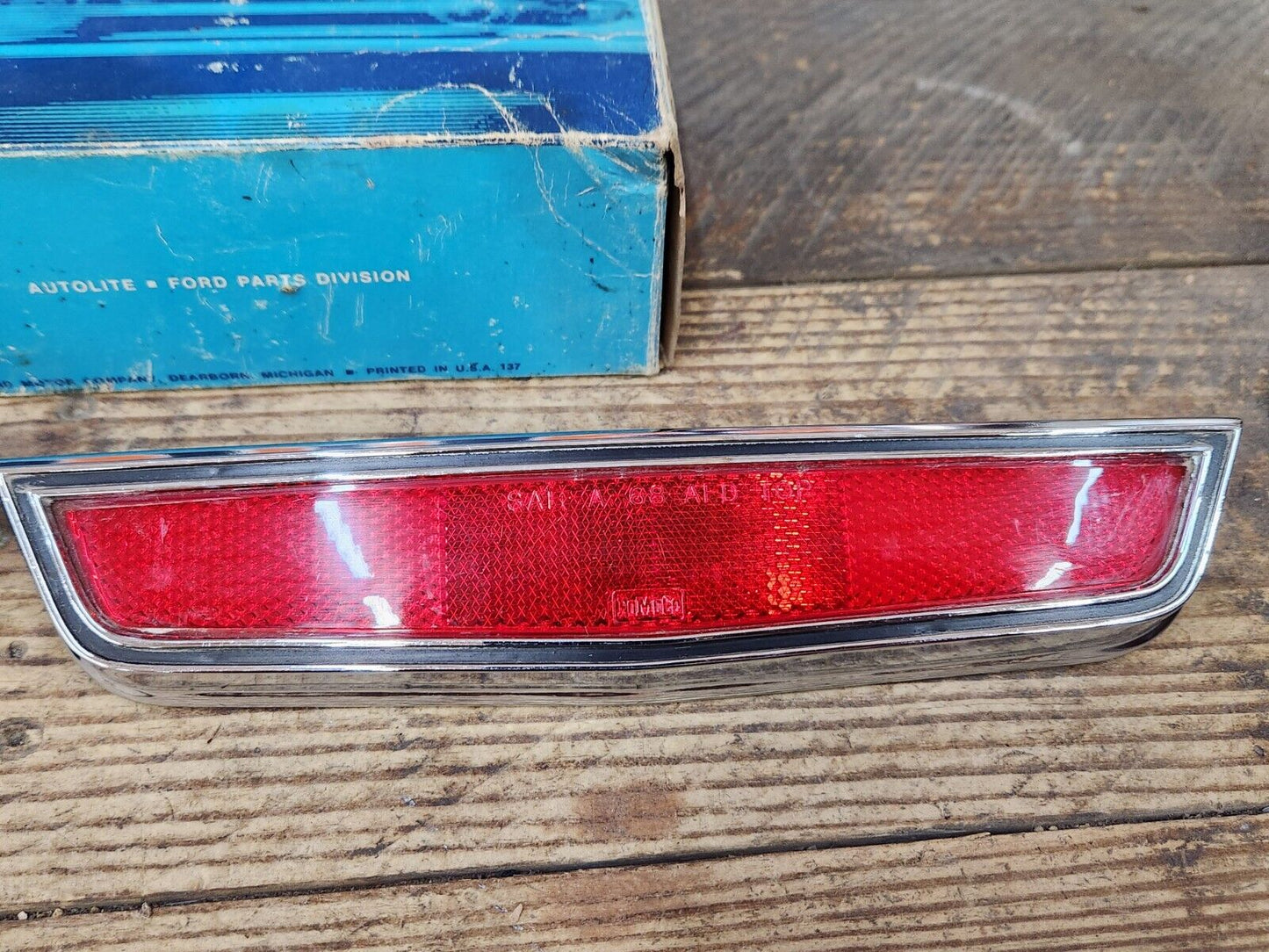 NOS 1969 FORD RANCHERO REAR SIDEMARKER LIGHT REFLECTOR PAIR R&L C8AZ-13380-B