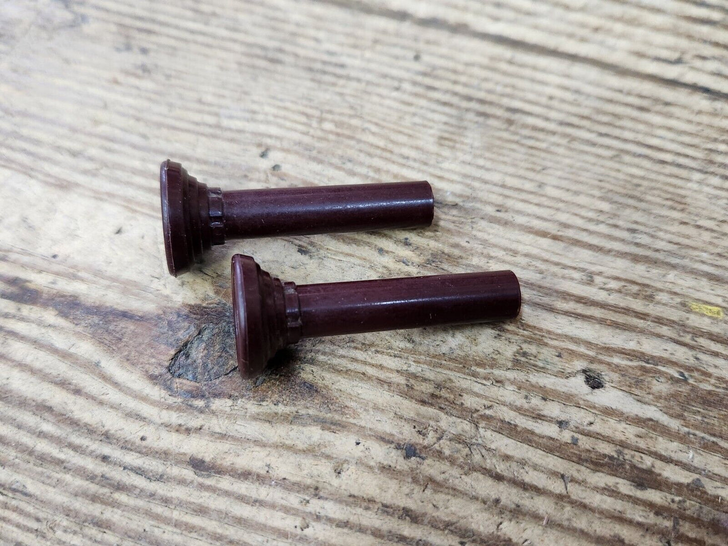 1960's Buick Olds Pontiac Chevy Maroon Door Panel Lock Stem Pull Knobs OEM GM