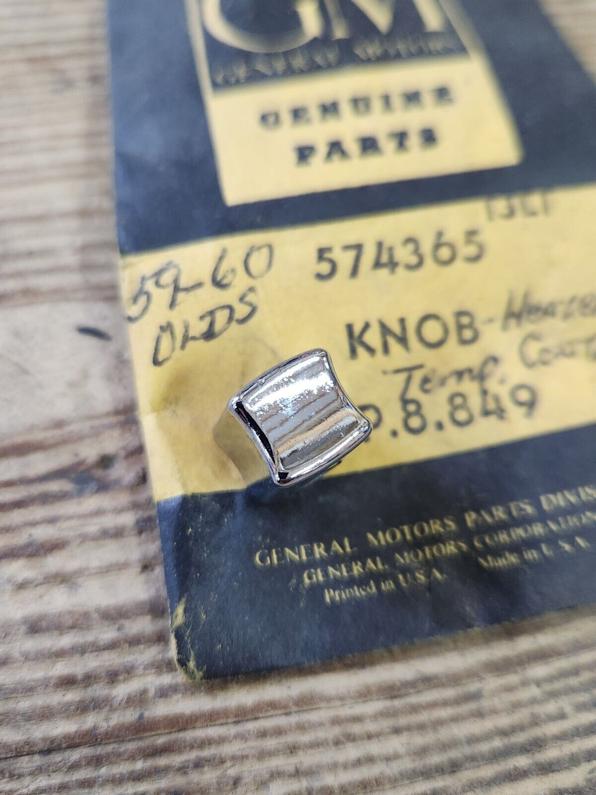 NOS OEM GM 1959 1960 Oldsmobile Chrome Metal Heater Fan Switch Knob 574365