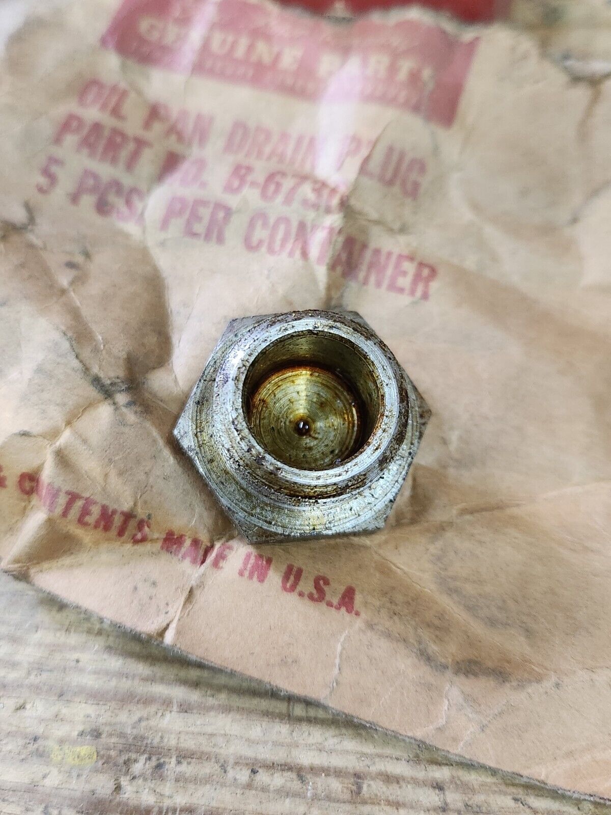 NOS OEM 1932-38 Ford V8 Flathead 1937 60hp 1929-34 4 cyl. Oil Drain Plug B-6730