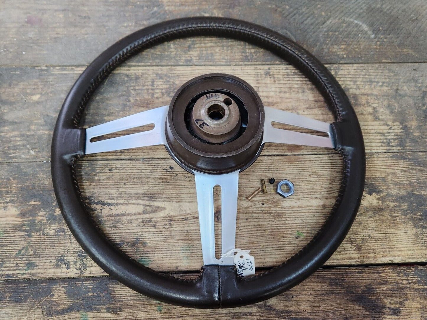 Cutlass 442 Hurst Olds Toronado Brown Leather Comfort Grip Steering Wheel OEM GM