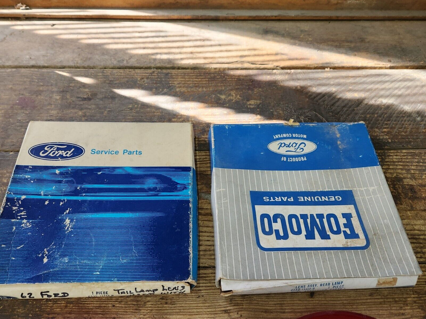 NOS OEM Ford 1962 Galaxie 500 Tail Light Lamp Lenses Pair Lens C2AZ-13450-B