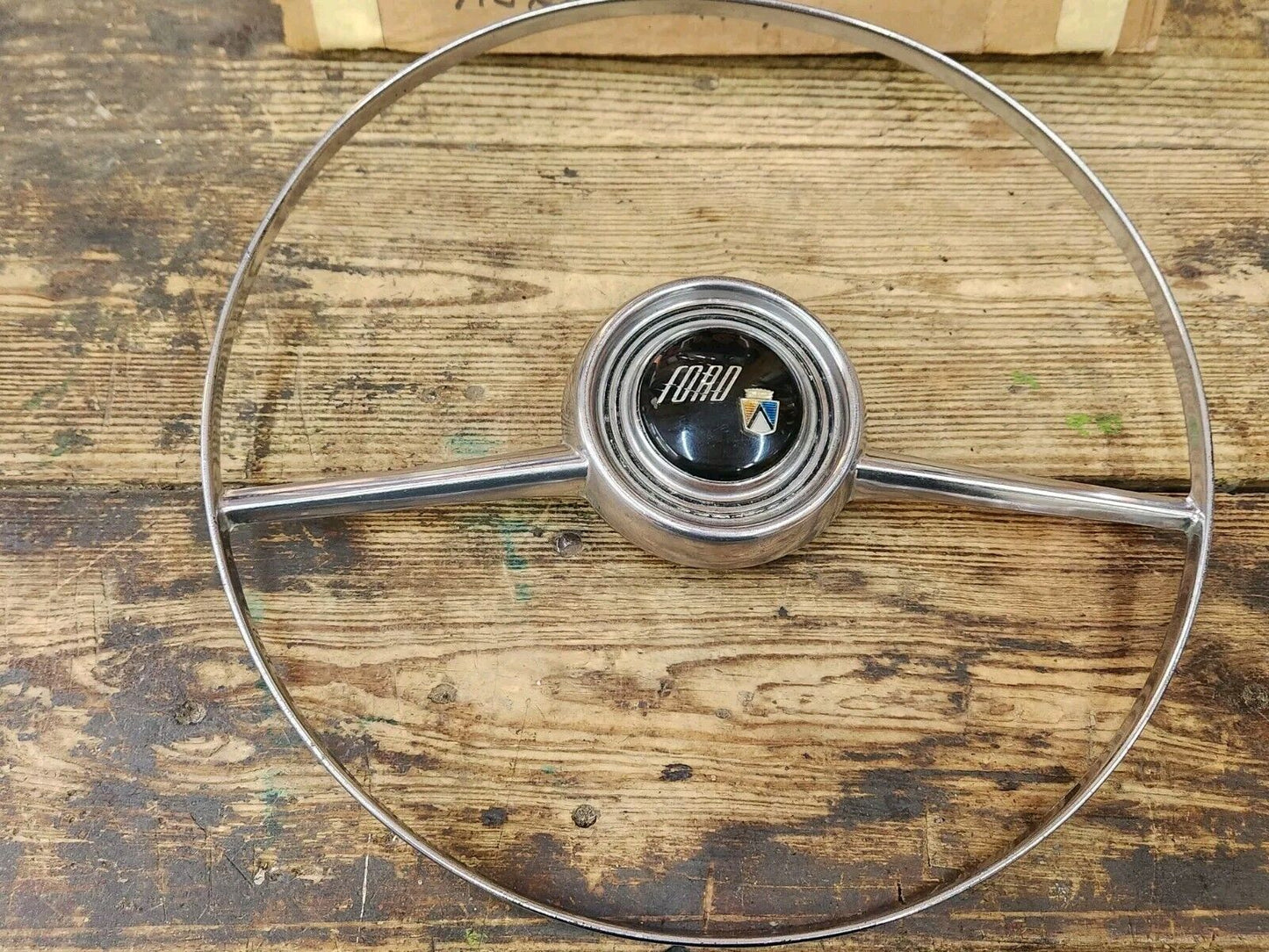 Original 1952 Ford Horn Ring Sunliner Victoria Crestline Steering Wheel NICE